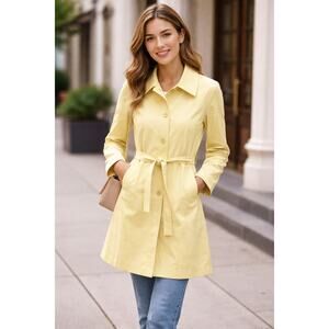 Vintage 60s 70s Yellow Rain or Shine Coat Size 8 Petitie